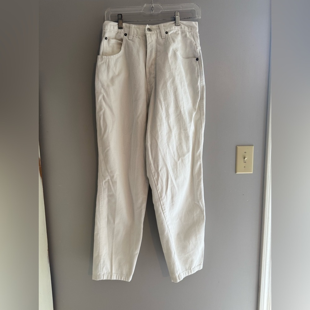 I Love Zanadi White Jeans Women’s Size 14 High Rise VTG 90s Straight Leg Cotton